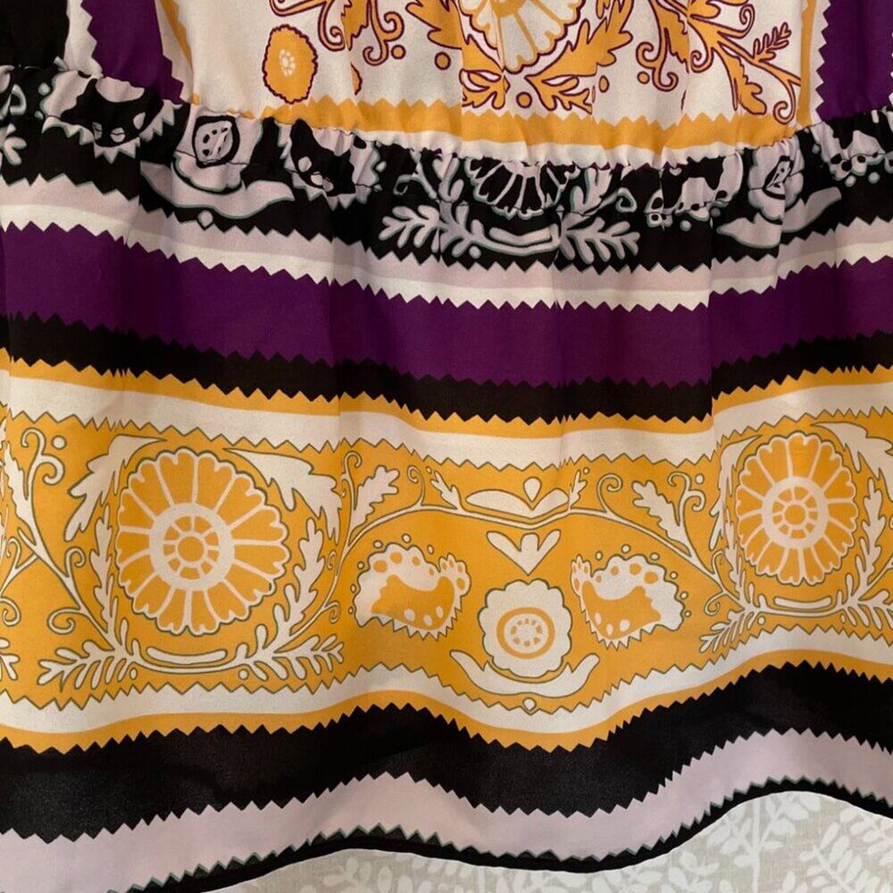 Eva Mendes Satin Floral Silk Scarf Print Cami, Boho, Colorful, Size M - Picture 7 of 12
